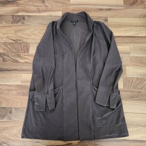 EILEEN FISHER RYE WASHABLE STRETCH CREPE HIGH COLLAR  KIMONO JACKET Size PM